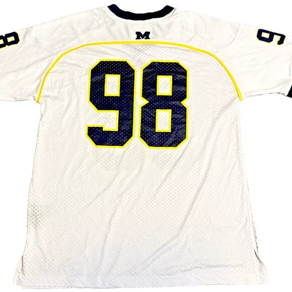 MICHIGAN WOLVERINES #98 Adidas White Jersey Mens size XL - Picture 1 of 2
